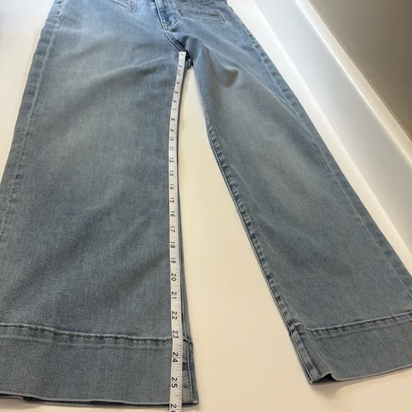 Fidelity Denim Aloe Super Wide Crop Jeans | size 26 | EUC | Teardrop Blue - Picture 16 of 16